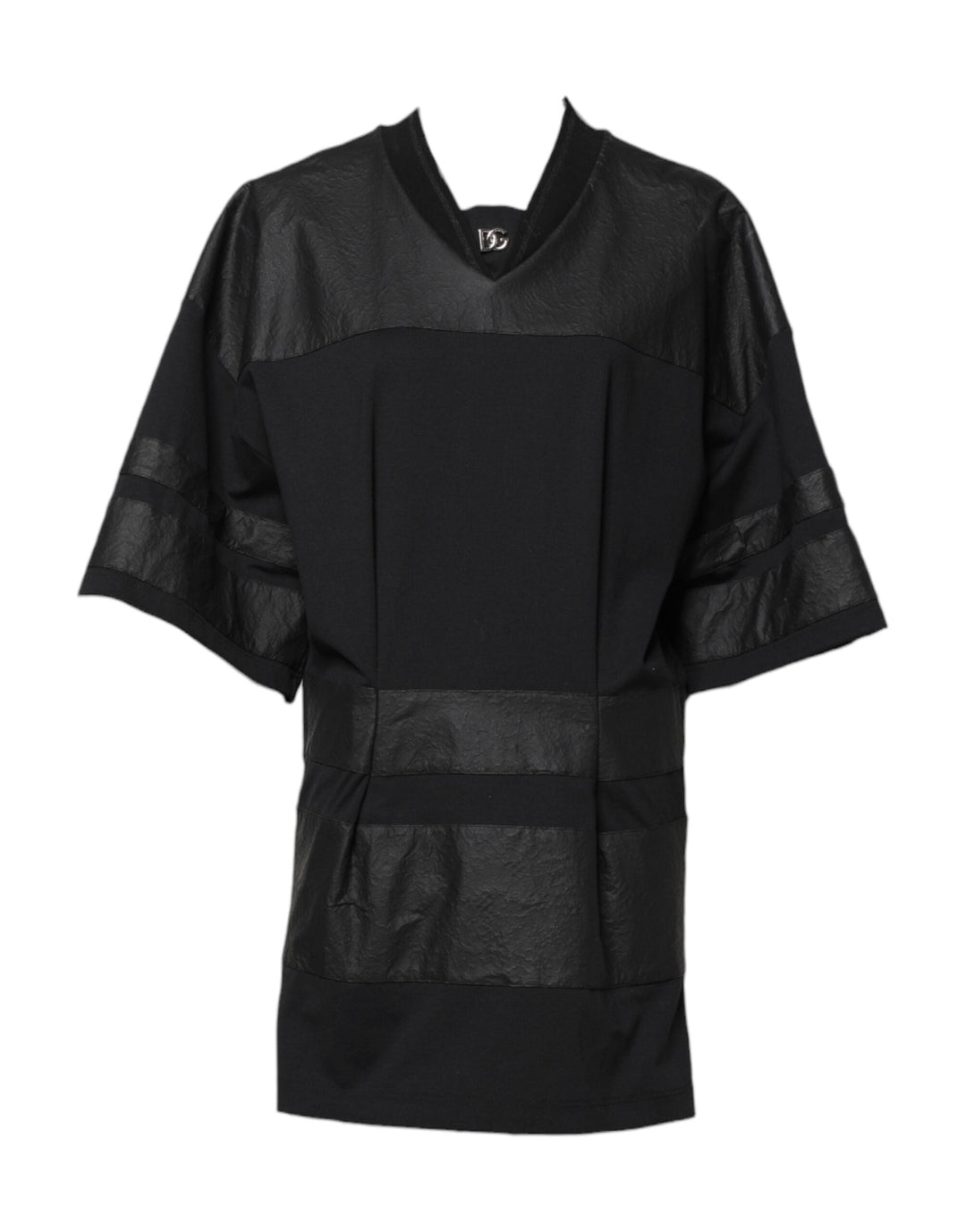 Dolce &amp; Gabbana - Black Cotton Short Sleeves V-neck T-shirt