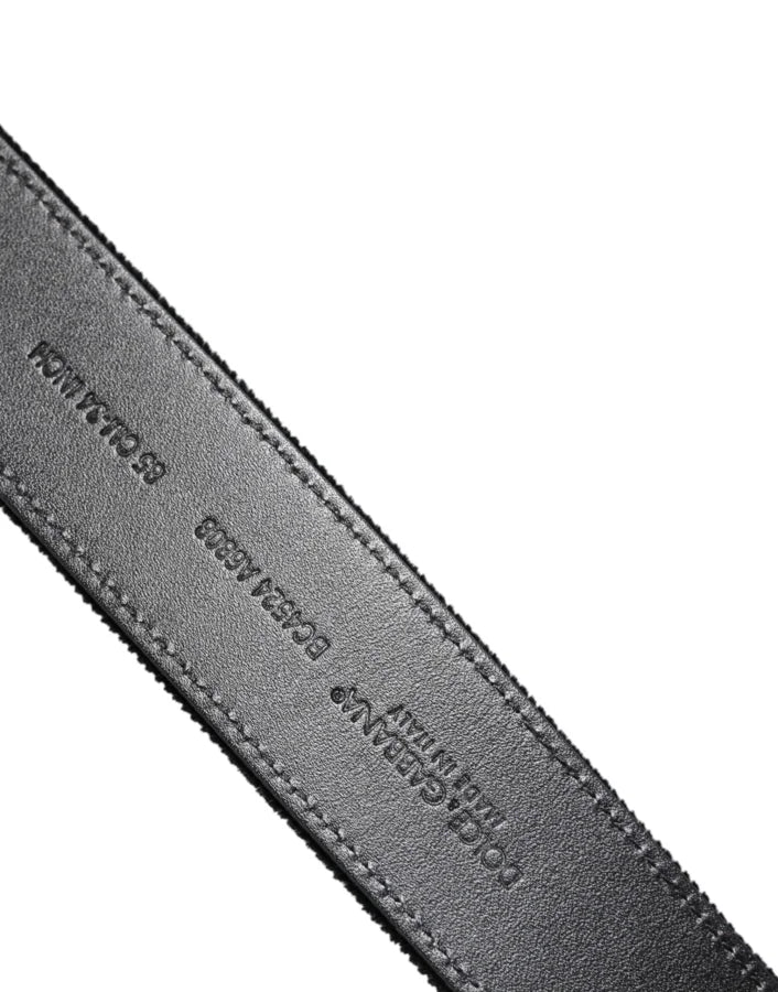 Dolce & Gabbana Black Cotton Silver Metal Buckle Belt