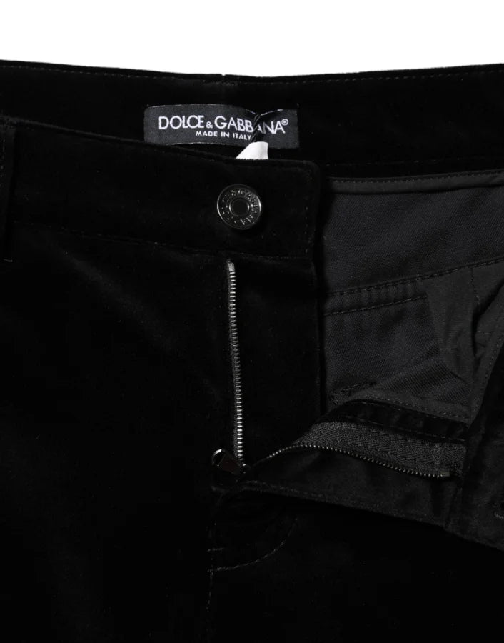 Dolce &amp; Gabbana Black Cotton Skinny Capri Cropped Denim Jeans