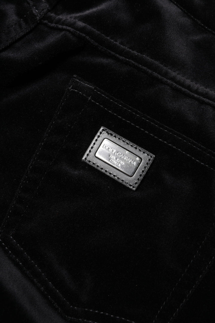 Dolce &amp; Gabbana Black Cotton Skinny Capri Cropped Denim Jeans