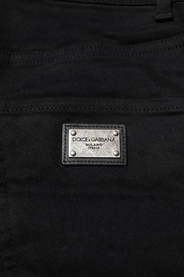 Dolce &amp; Gabbana Black Cotton Skinny Denim Jeans