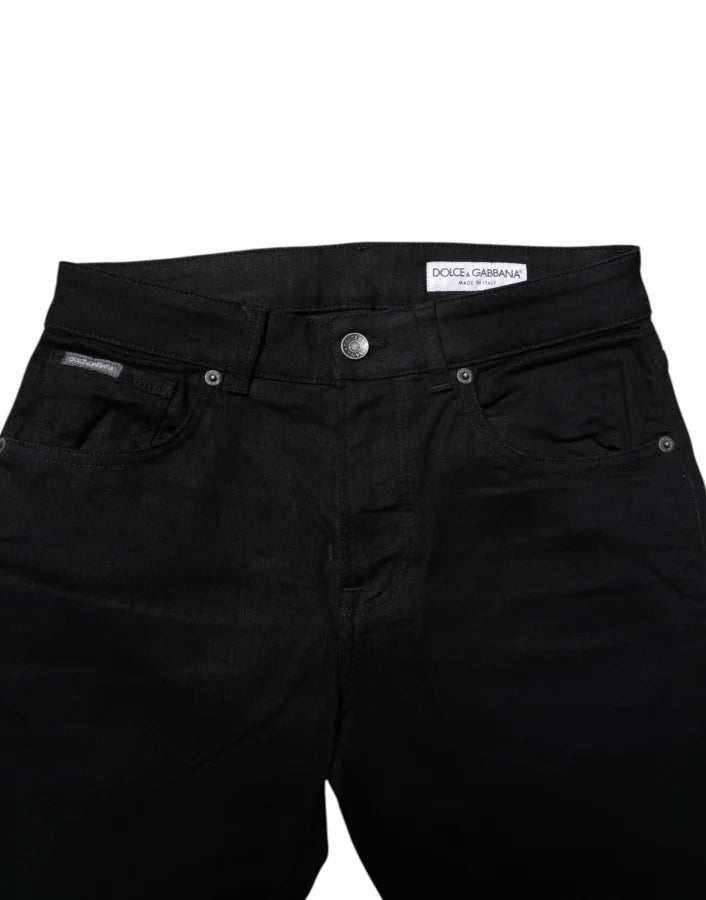 Dolce &amp; Gabbana Black Cotton Skinny Denim Jeans