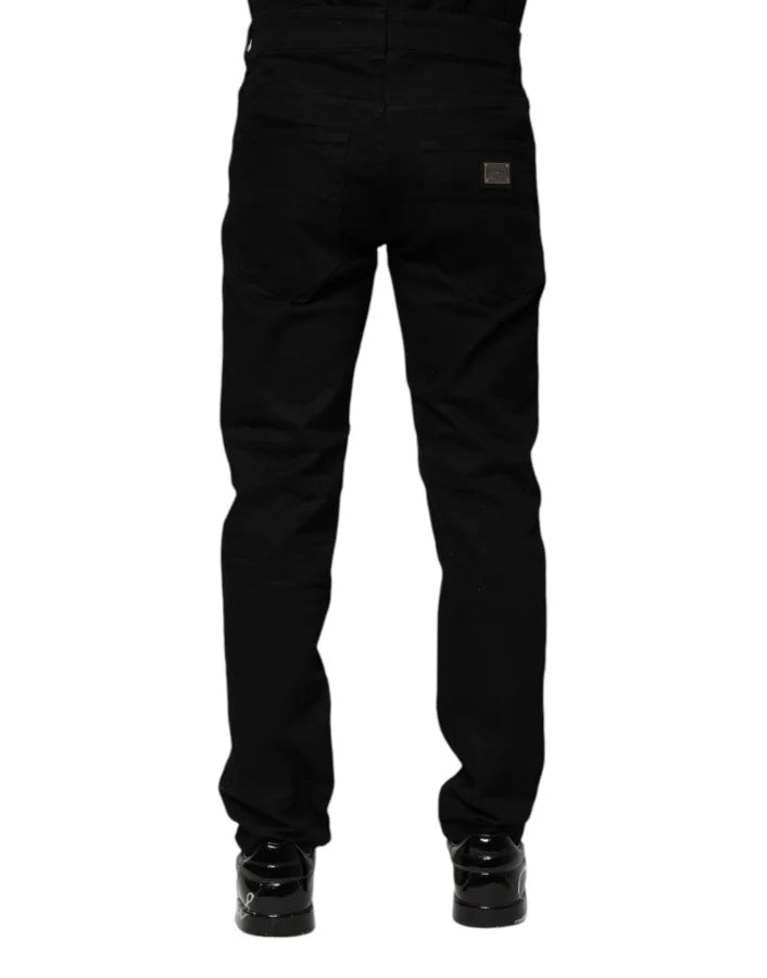 Dolce &amp; Gabbana Black Cotton Skinny Denim Jeans