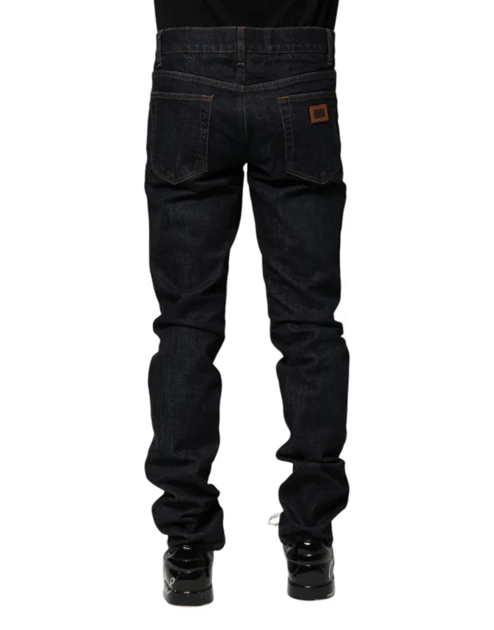 Dolce & Gabbana Black Cotton Skinny Denim Men Jeans
