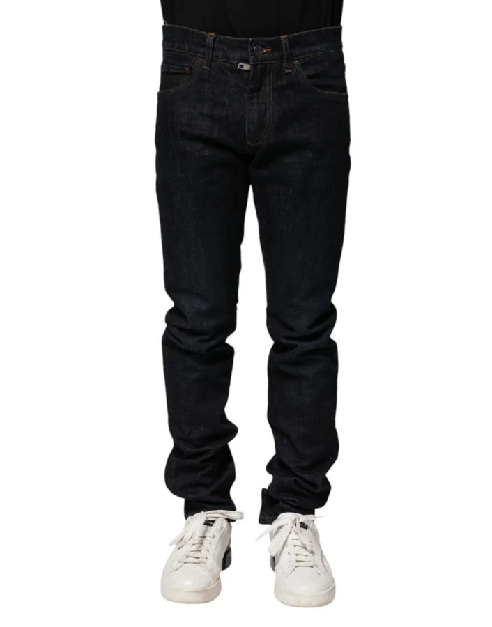 Dolce & Gabbana Black Cotton Skinny Denim Men Jeans