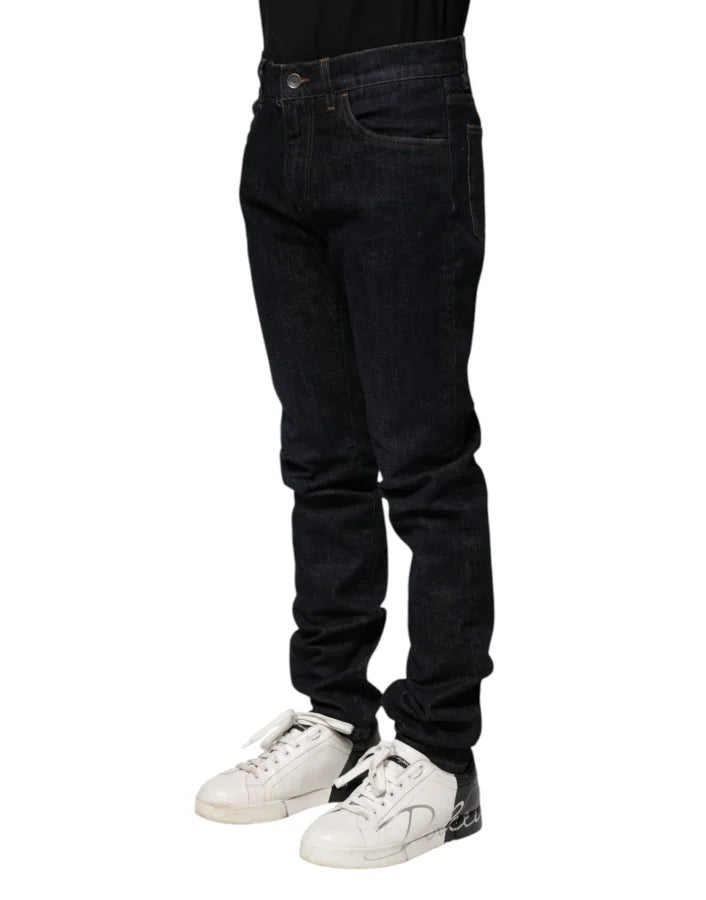Dolce & Gabbana Black Cotton Skinny Denim Men Jeans