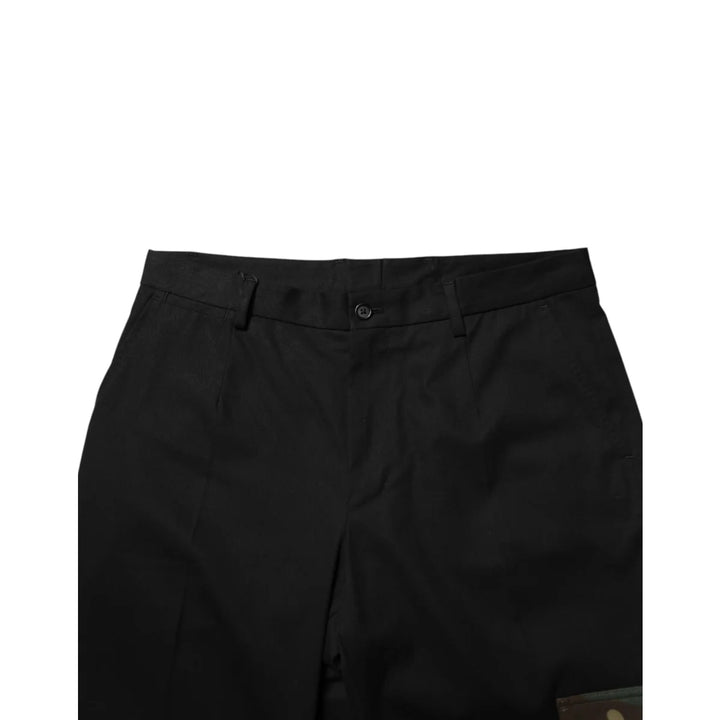 Dolce &amp; Gabbana Black Cotton Skinny Dress Cargo Trouser Pants