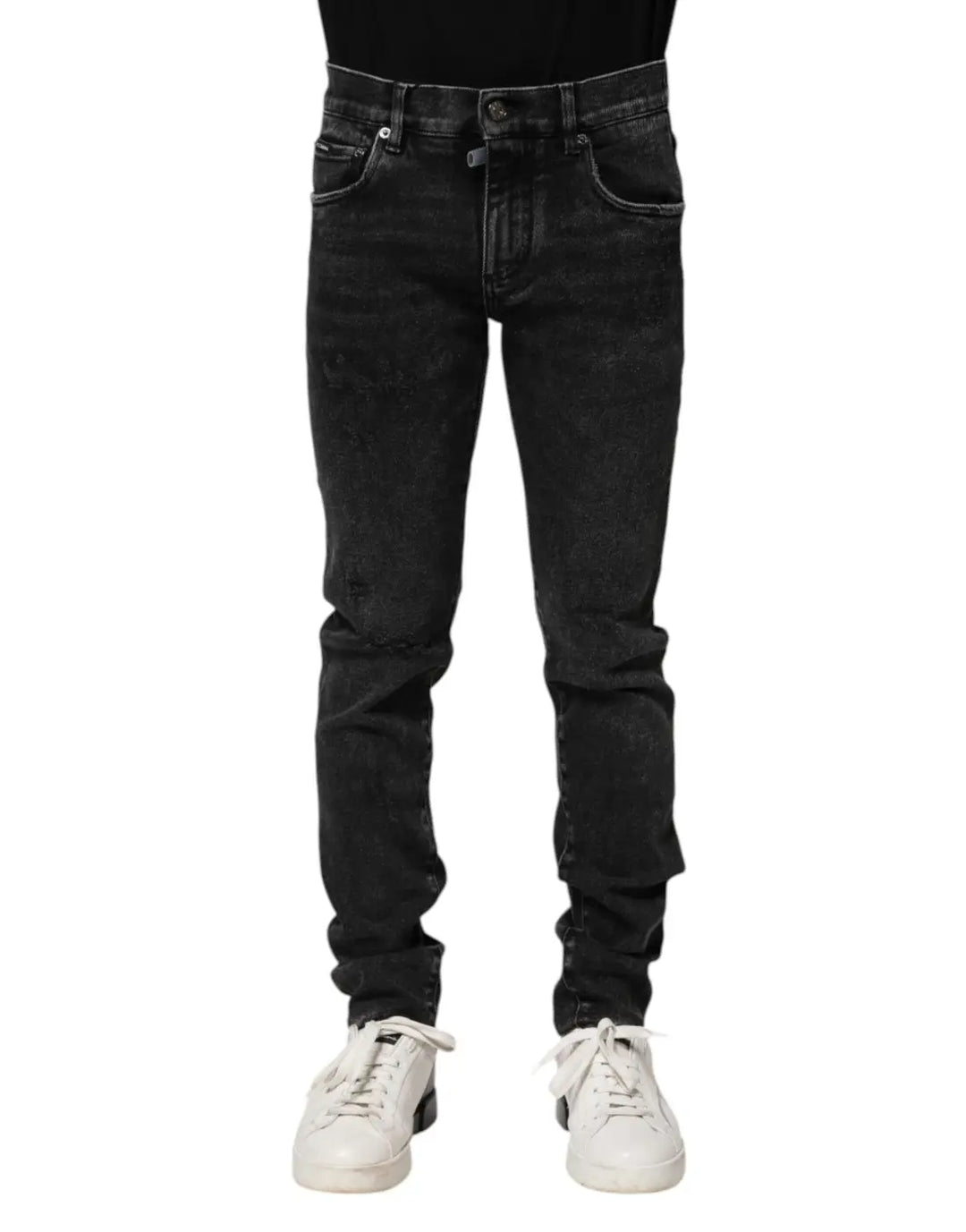 Dolce &amp; Gabbana Black Cotton Skinny Men Denim Jeans