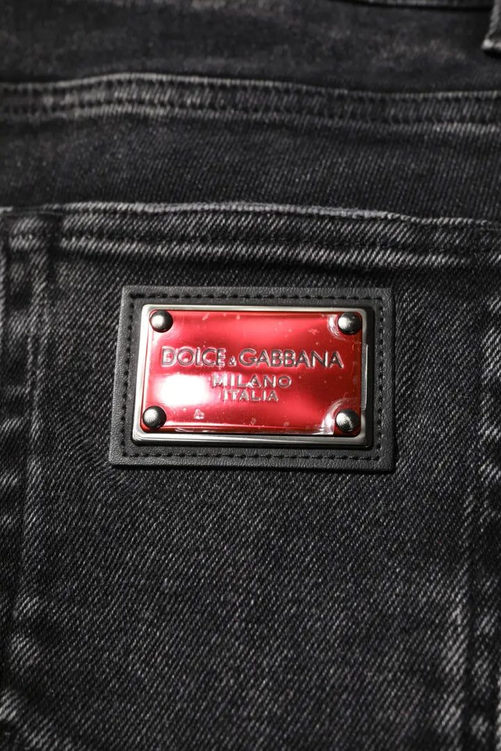 Dolce &amp; Gabbana Black Cotton Skinny Men Denim Jeans