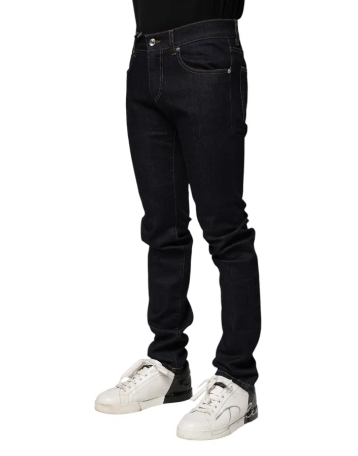 Dolce &amp; Gabbana Black Cotton Skinny Men Denim Jeans
