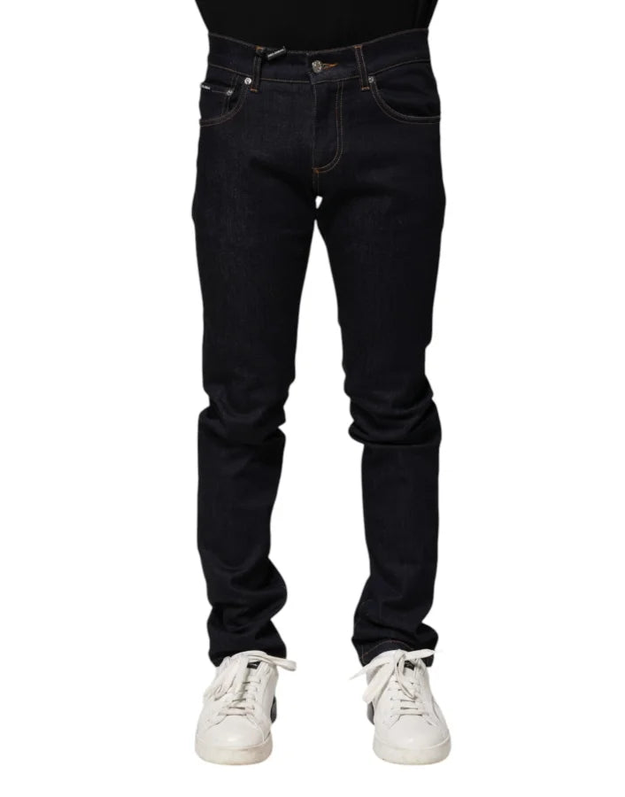 Dolce &amp; Gabbana Black Cotton Skinny Men Denim Jeans