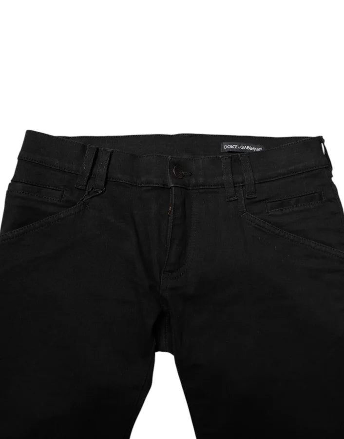 Dolce &amp; Gabbana Black Cotton Skinny Men Denim Jeans