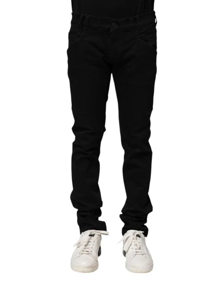Dolce &amp; Gabbana Black Cotton Skinny Men Denim Jeans
