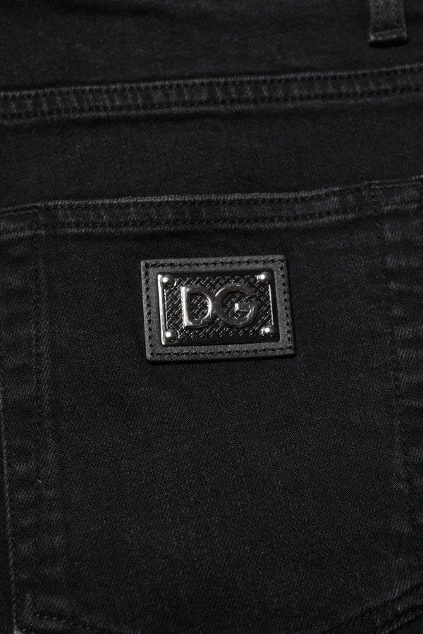Dolce &amp; Gabbana Black Cotton Skinny Men Denim Jeans
