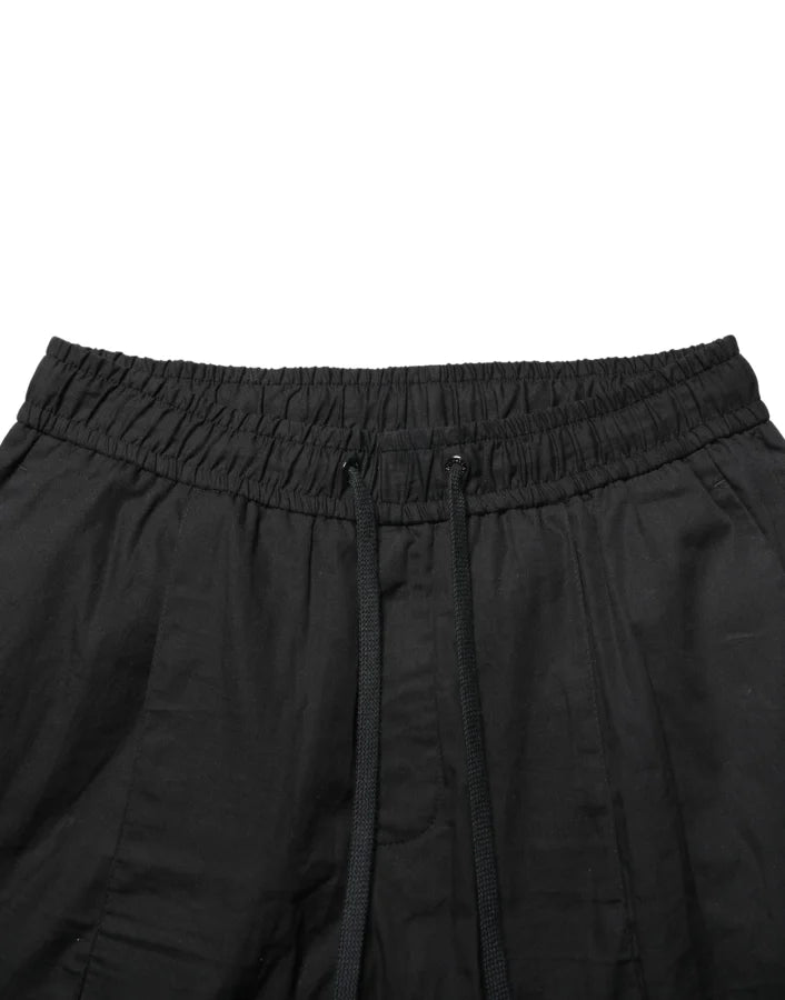 Dolce & Gabbana Black Cotton Skinny Men Jogger Trouser Pants