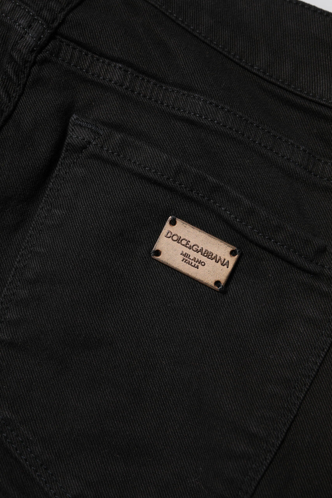 Dolce &amp; Gabbana Black Cotton Skinny Mid Waist Denim Jeans