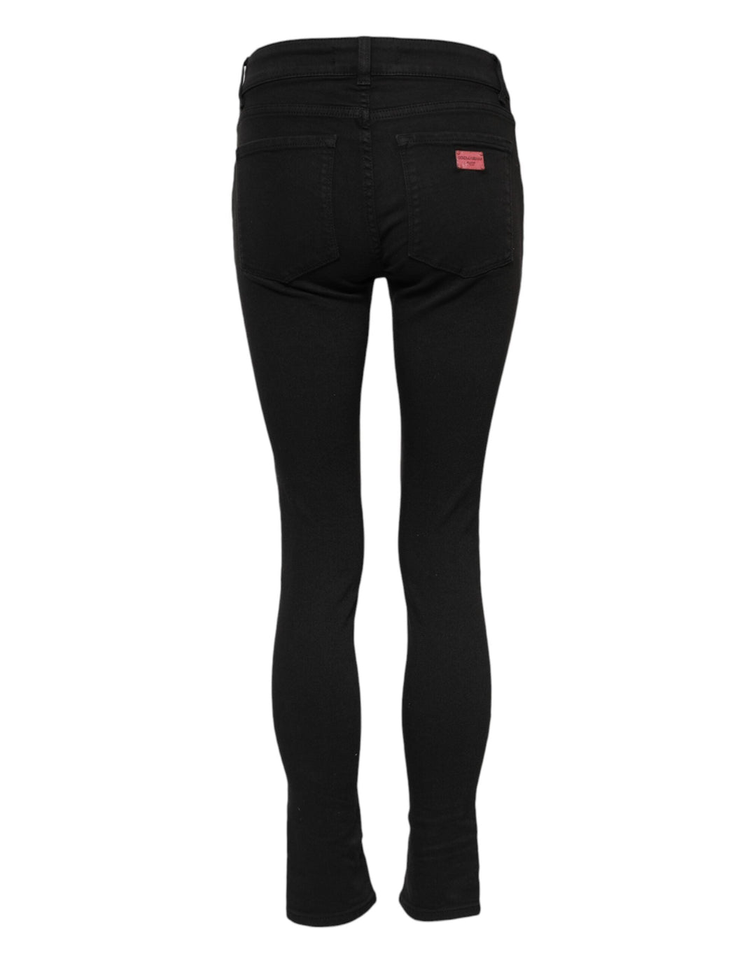 Dolce &amp; Gabbana Black Cotton Skinny Mid Waist Denim Jeans