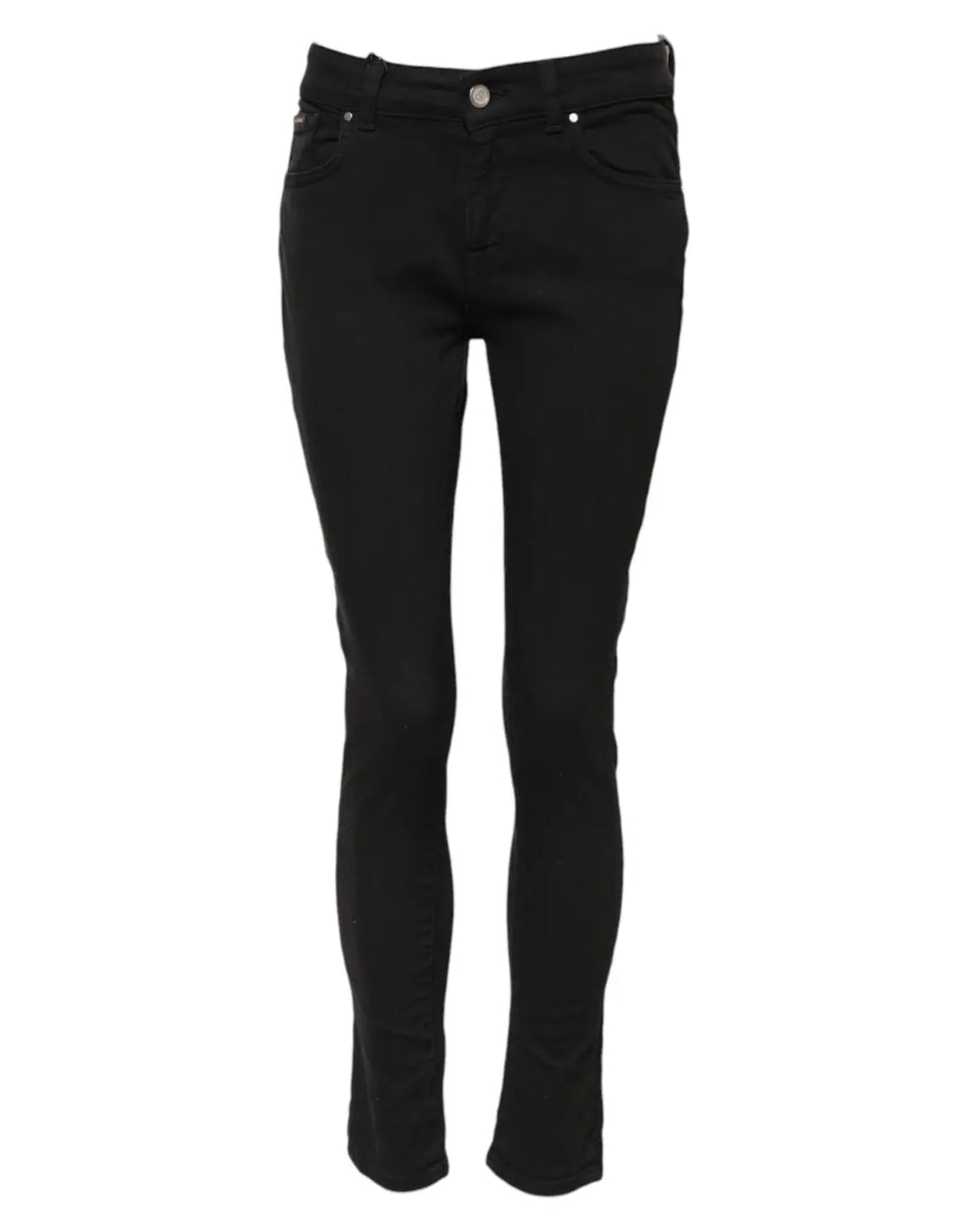 Dolce &amp; Gabbana Black Cotton Skinny Mid Waist Denim Jeans