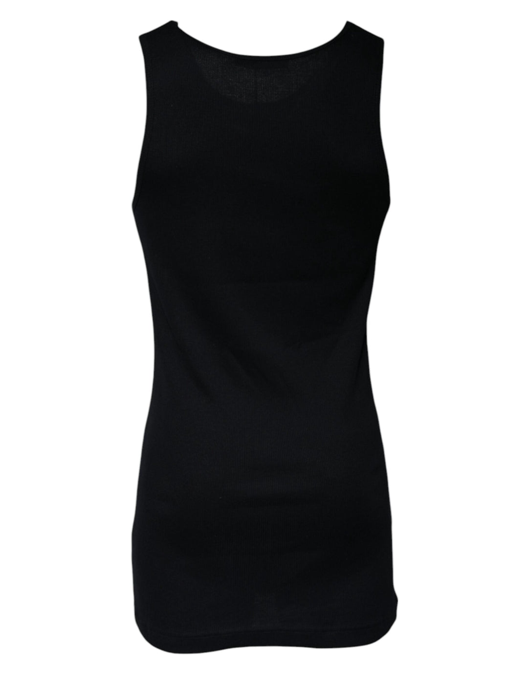 Dolce &amp; Gabbana Black Cotton Sleeveless Round Neck Tank T-shirt