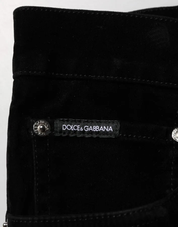 Dolce &amp; Gabbana Black Cotton Slim Fit Denim Trouser Jeans