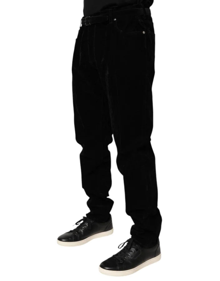 Dolce &amp; Gabbana Black Cotton Slim Fit Denim Trouser Jeans