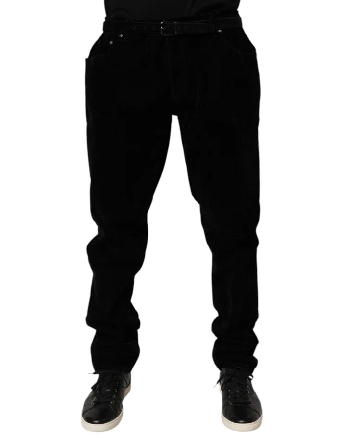 Dolce &amp; Gabbana Black Cotton Slim Fit Denim Trouser Jeans