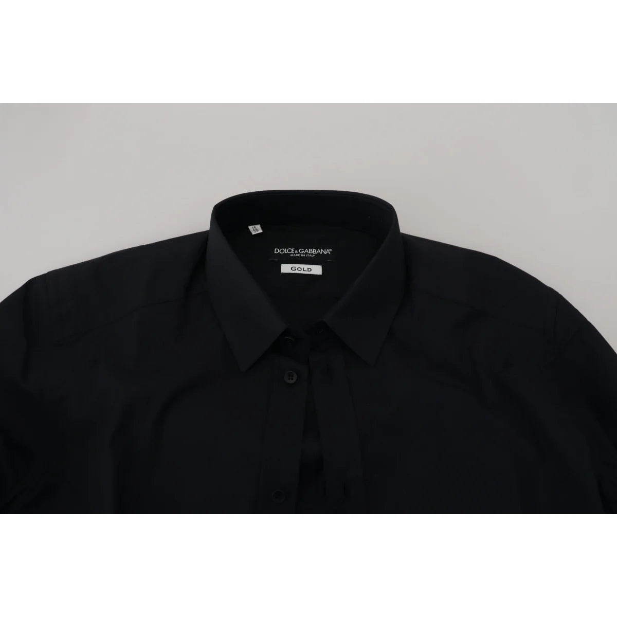 Dolce & Gabbana Black Cotton Slim Fit Dress Shirt for Men