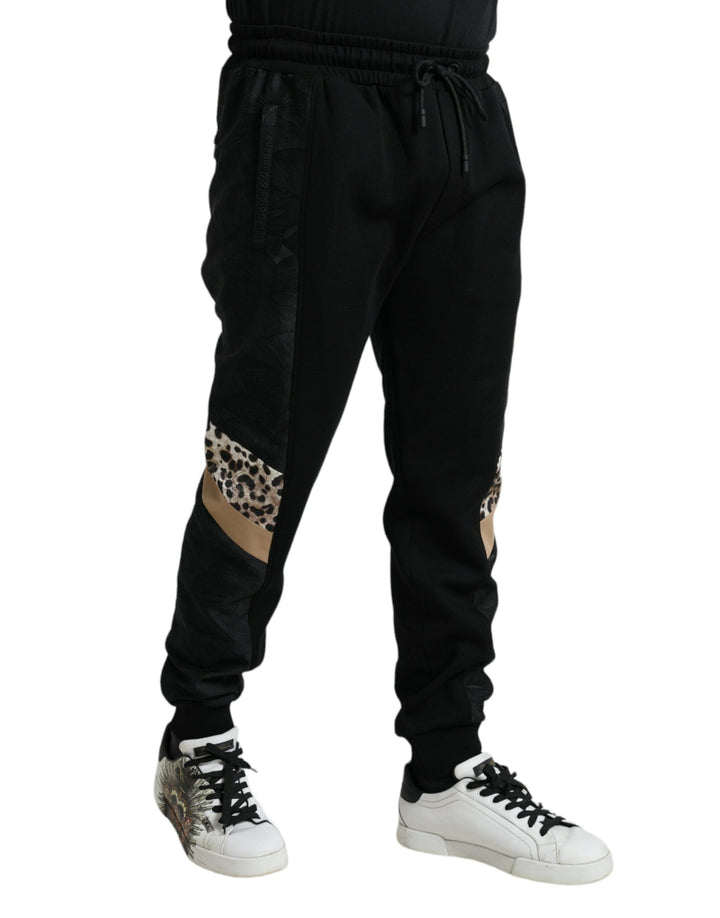 Dolce &amp; Gabbana Black Cotton Slim Stretch Jogger Pants