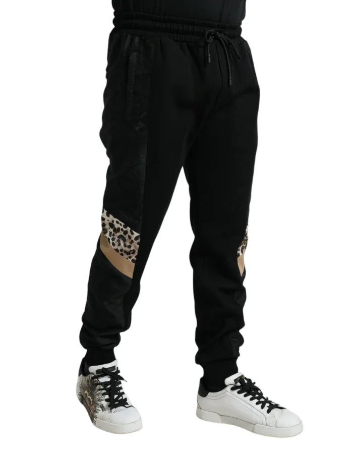 Dolce &amp; Gabbana Black Cotton Slim Stretch Jogger Pants