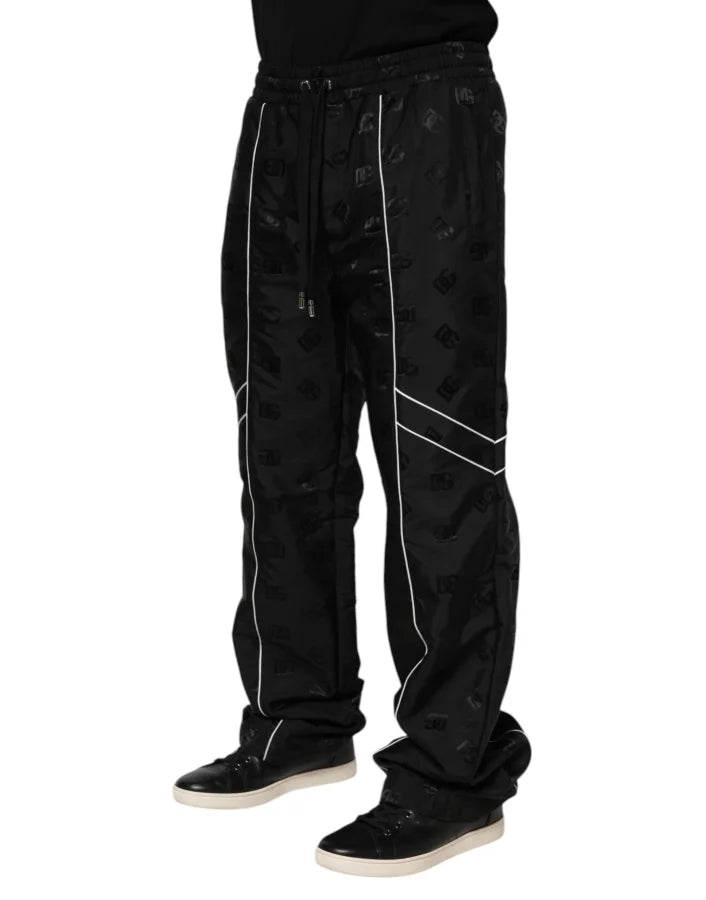 Dolce &amp; Gabbana Black Cotton Straight Jogger Sweatpants Pants