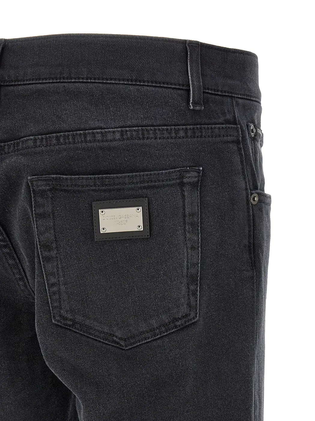 Dolce &amp; Gabbana Black Cotton Straight-leg Jeans