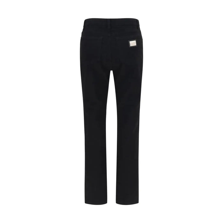 Dolce &amp; Gabbana Black Cotton Straight-leg Jeans