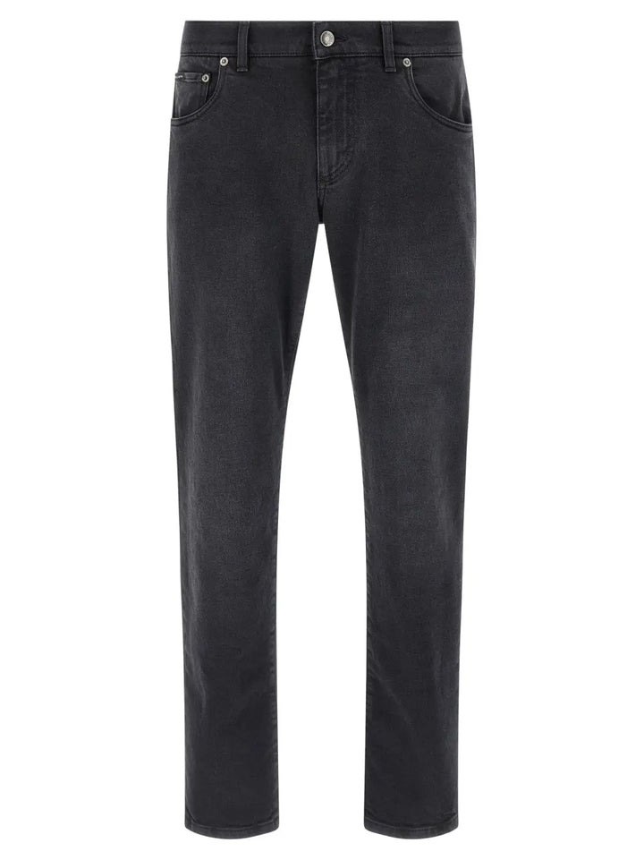 Dolce &amp; Gabbana Black Cotton Straight-leg Jeans