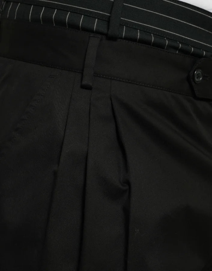 Dolce &amp; Gabbana Black Cotton Stretch Cargo Bermuda Shorts