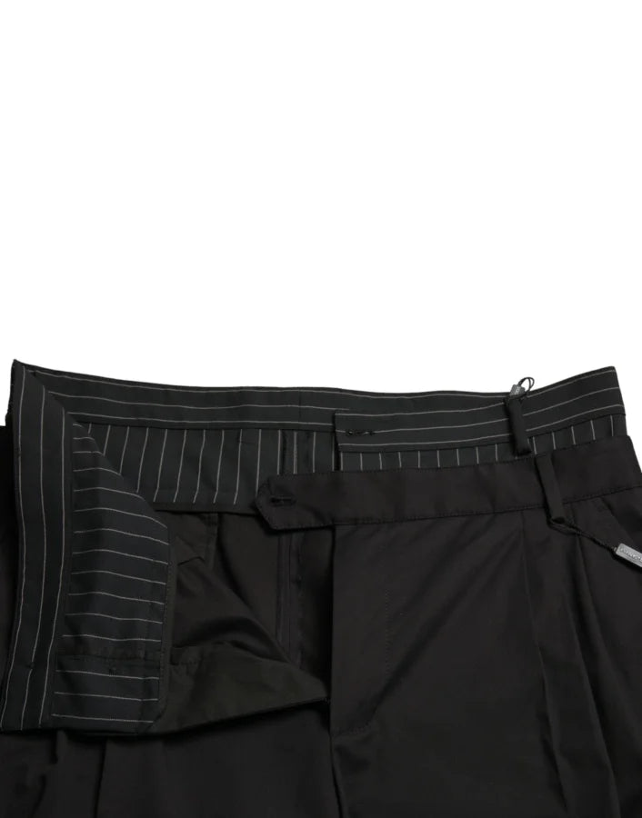Dolce &amp; Gabbana Black Cotton Stretch Cargo Bermuda Shorts