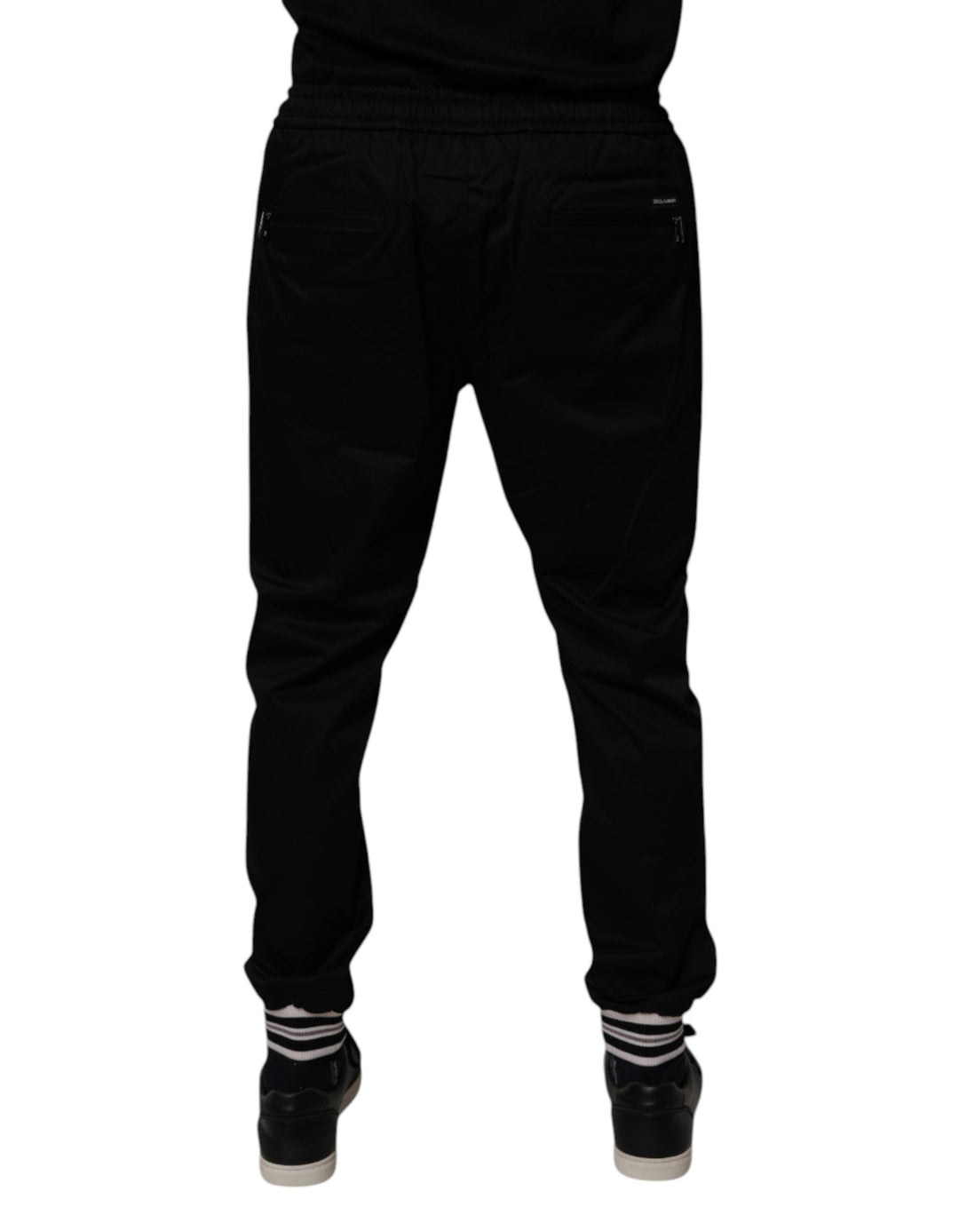 Dolce &amp; Gabbana Black Cotton Stretch Jogger Sweatpants Pants