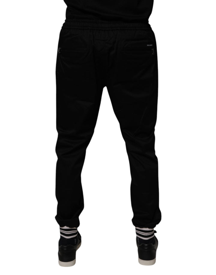 Dolce &amp; Gabbana Black Cotton Stretch Jogger Sweatpants Pants