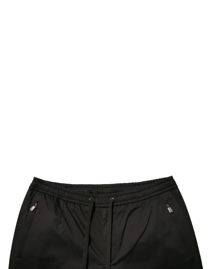 Dolce &amp; Gabbana Black Cotton Stretch Jogger Sweatpants Pants