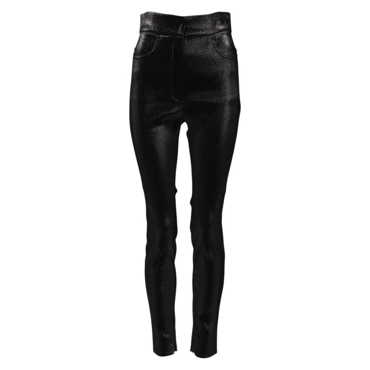 Dolce &amp; Gabbana Black Cotton Stretch Lurex Thread Skinny Pants