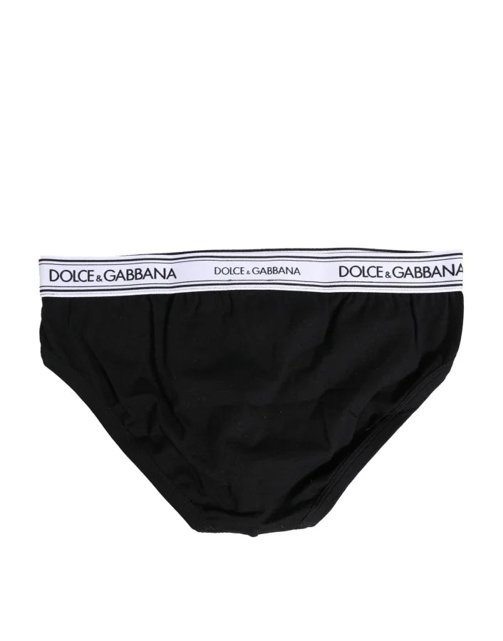 Dolce &amp; Gabbana Black Cotton Stretch Regular Brief Underwear