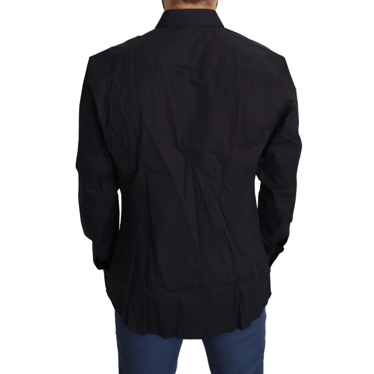 Dolce & Gabbana Black Cotton Stretch Sicilia Dress Shirt