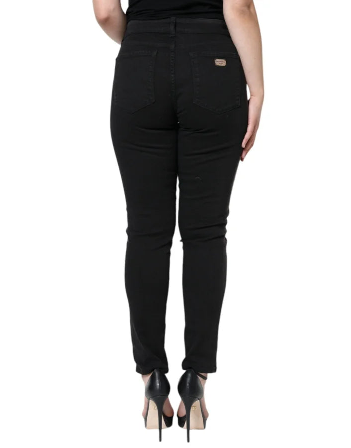 Dolce &amp; Gabbana Black Cotton Stretch Skinny Denim Jeans