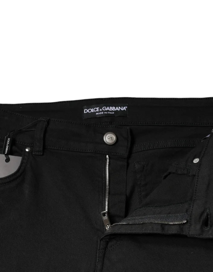 Dolce &amp; Gabbana Black Cotton Stretch Skinny Denim Jeans