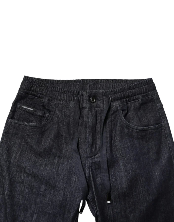 Dolce & Gabbana Black Cotton Stretch Skinny Denim Men Jeans