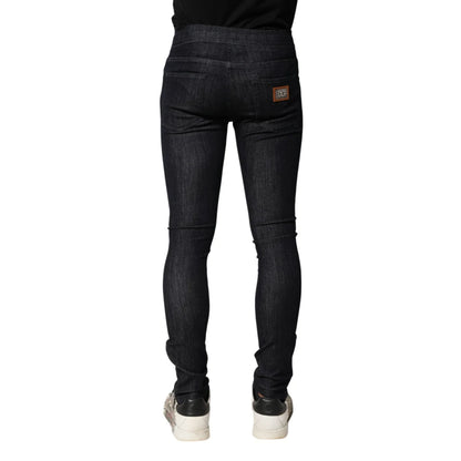 Dolce & Gabbana Black Cotton Stretch Skinny Jeans Premium Comfort Fit