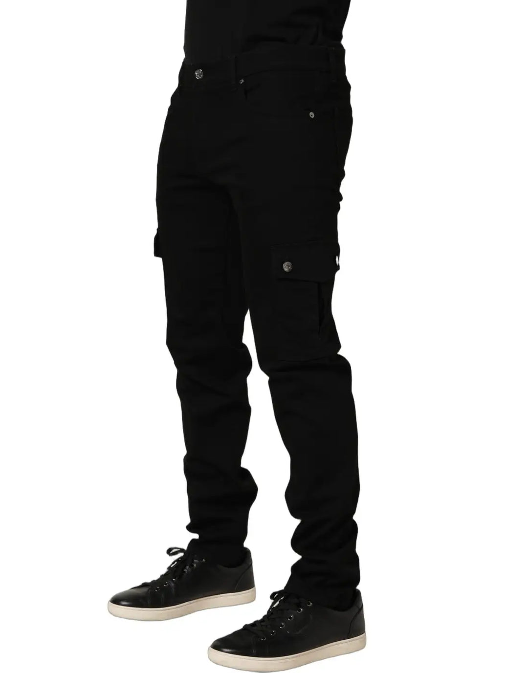 Dolce &amp; Gabbana Black Cotton Stretch Skinny Men Denim Jeans