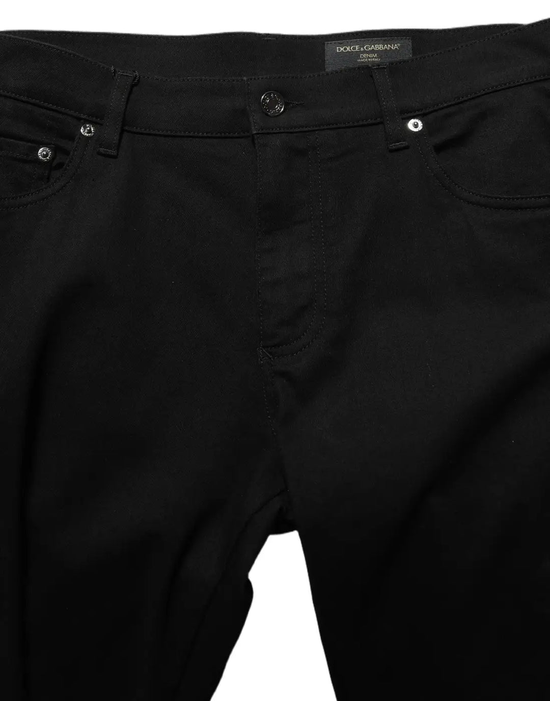 Dolce &amp; Gabbana Black Cotton Stretch Skinny Men Denim Jeans
