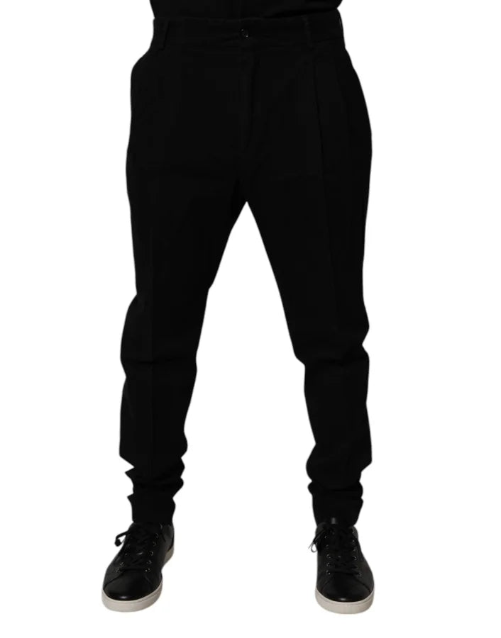 Dolce &amp; Gabbana Black Cotton Stretch Skinny Pants