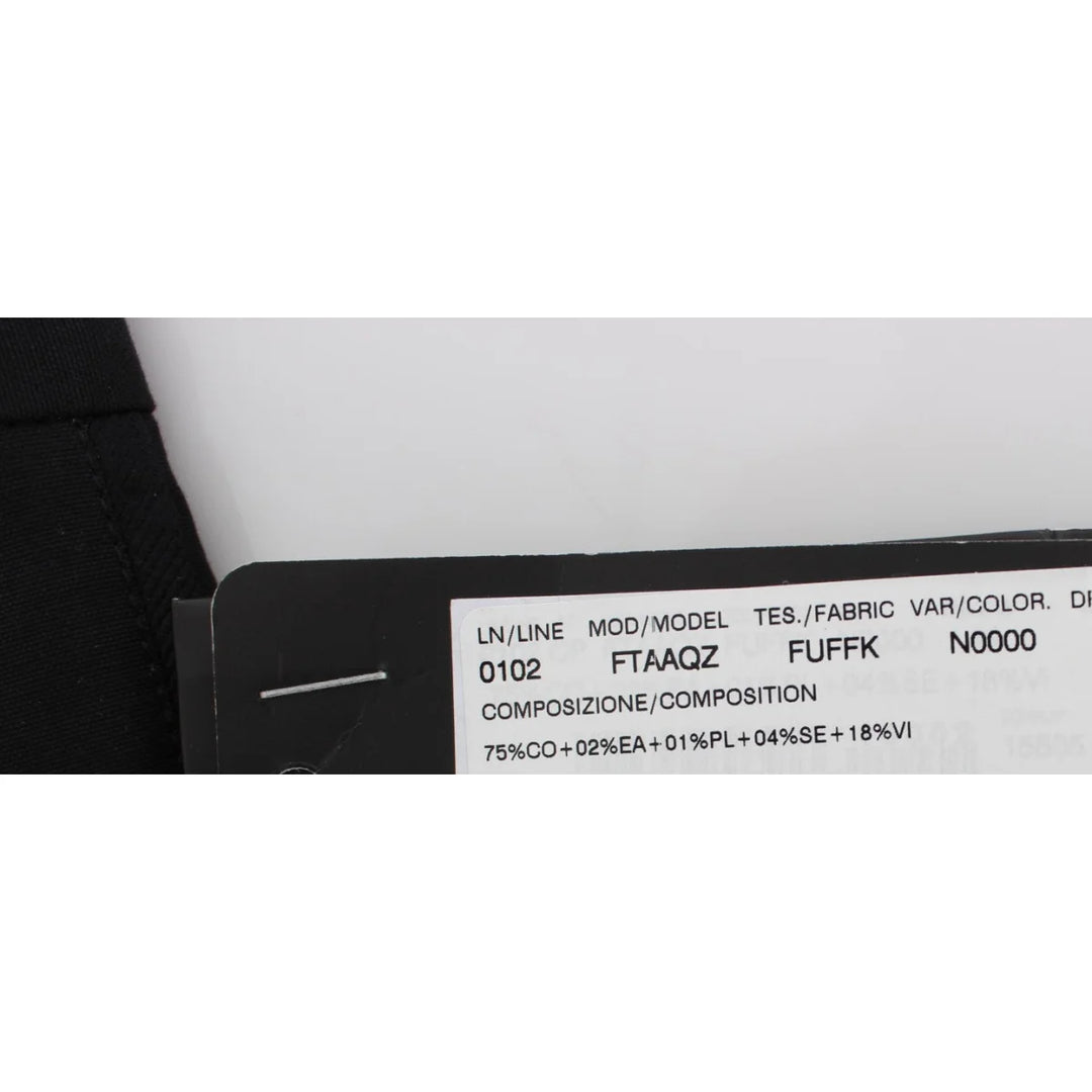 Dolce & Gabbana Black Cotton Stretch Torero Capris Pants