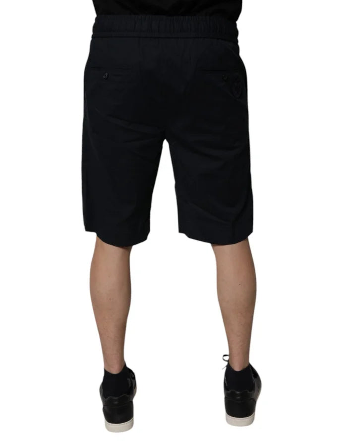 Dolce & Gabbana Black Cotton Sweatshorts Men Bermuda Shorts